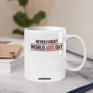World AIDS Day Never Forget Coffee Mug Red Ribbon Support Gift TS12 Print Your Wear