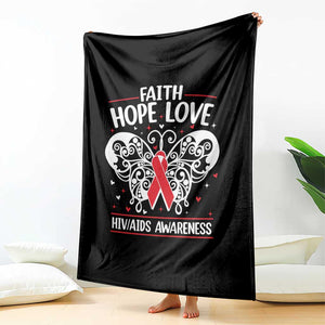 Red Ribbon Faith Hope Love Throw Blanket World AIDS Day Gift TS12 Print Your Wear