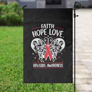 Red Ribbon Faith Hope Love Garden Flag World AIDS Day Gift TS12 Print Your Wear