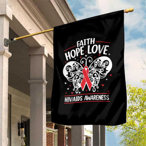 Red Ribbon Faith Hope Love Garden Flag World AIDS Day Gift TS12 Print Your Wear