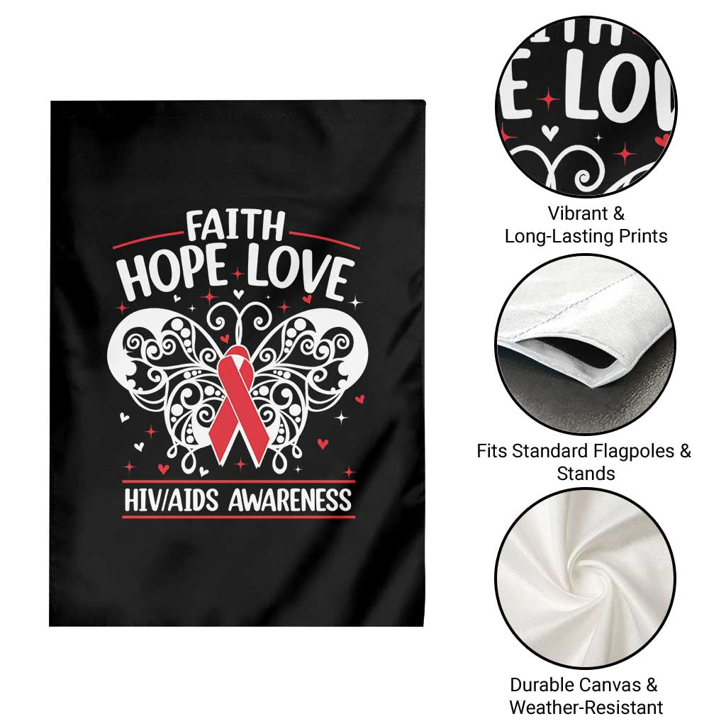 Red Ribbon Faith Hope Love Garden Flag World AIDS Day Gift TS12 Print Your Wear