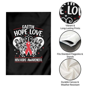 Red Ribbon Faith Hope Love Garden Flag World AIDS Day Gift TS12 Print Your Wear