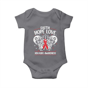 Red Ribbon Faith Hope Love Baby Onesie World AIDS Day Gift TS12 Charcoal Print Your Wear