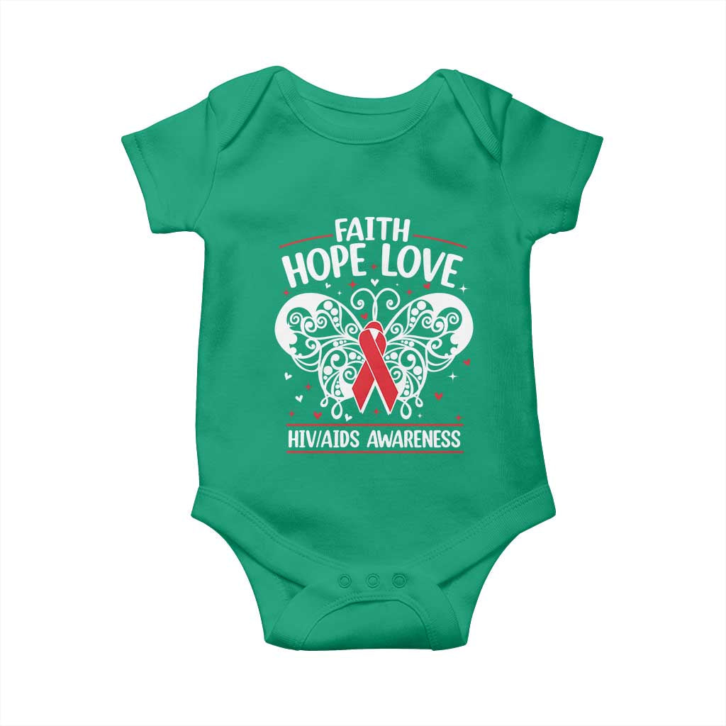 Red Ribbon Faith Hope Love Baby Onesie World AIDS Day Gift TS12 Irish Green Print Your Wear