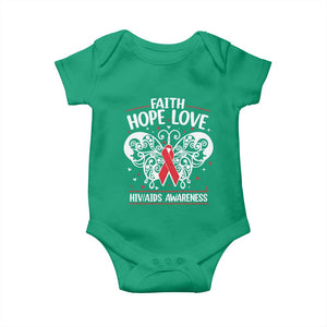 Red Ribbon Faith Hope Love Baby Onesie World AIDS Day Gift TS12 Irish Green Print Your Wear