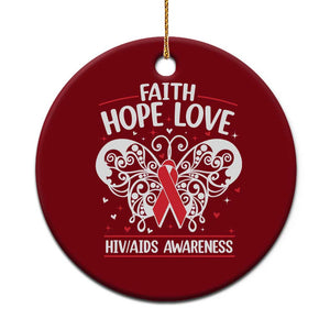 Red Ribbon Faith Hope Love Ceramic Ornament World AIDS Day Gift TS12 1pc Red Print Your Wear