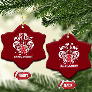 Red Ribbon Faith Hope Love Ceramic Ornament World AIDS Day Gift TS12 Print Your Wear