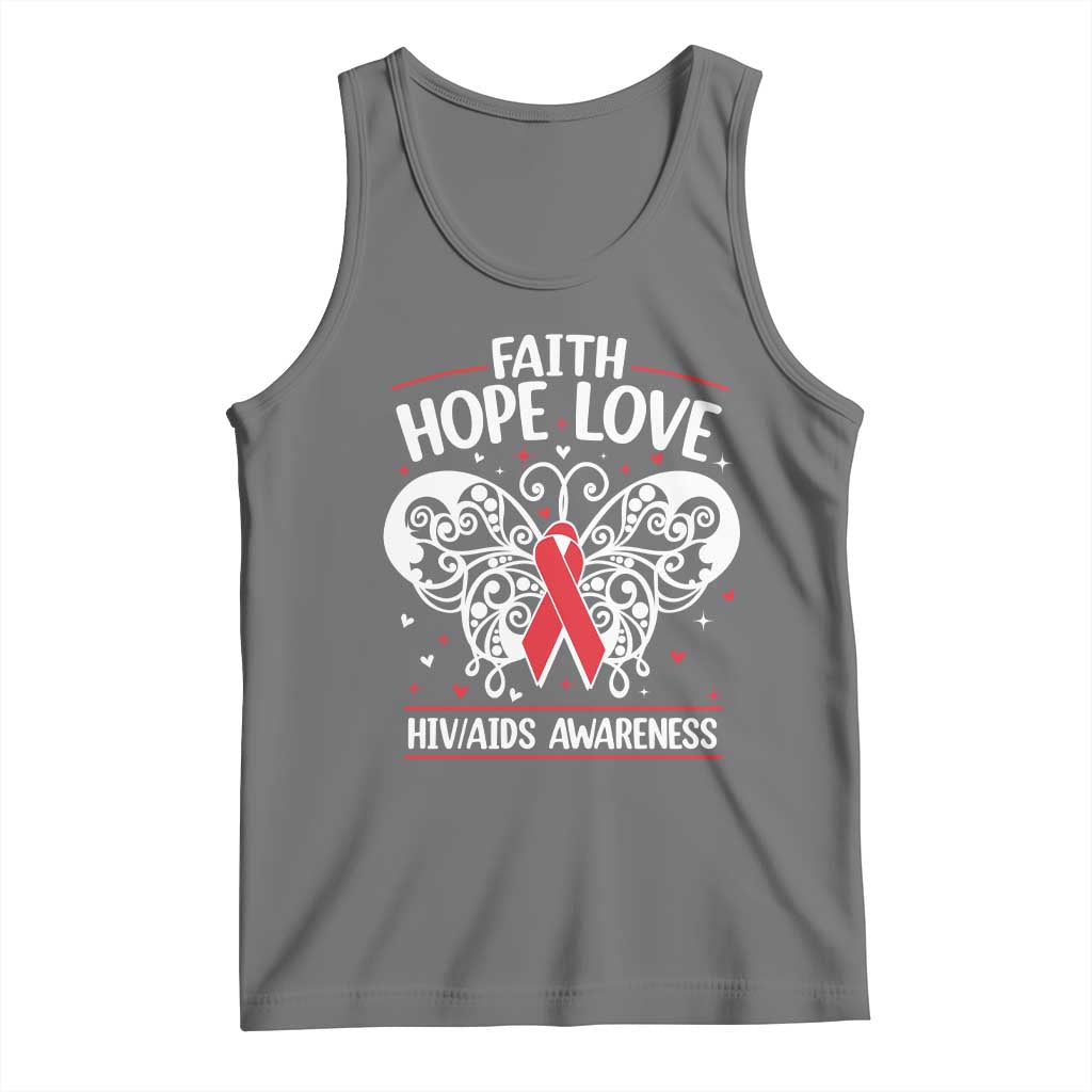 Red Ribbon Faith Hope Love Tank Top World AIDS Day Gift TS12 Black Heather Print Your Wear