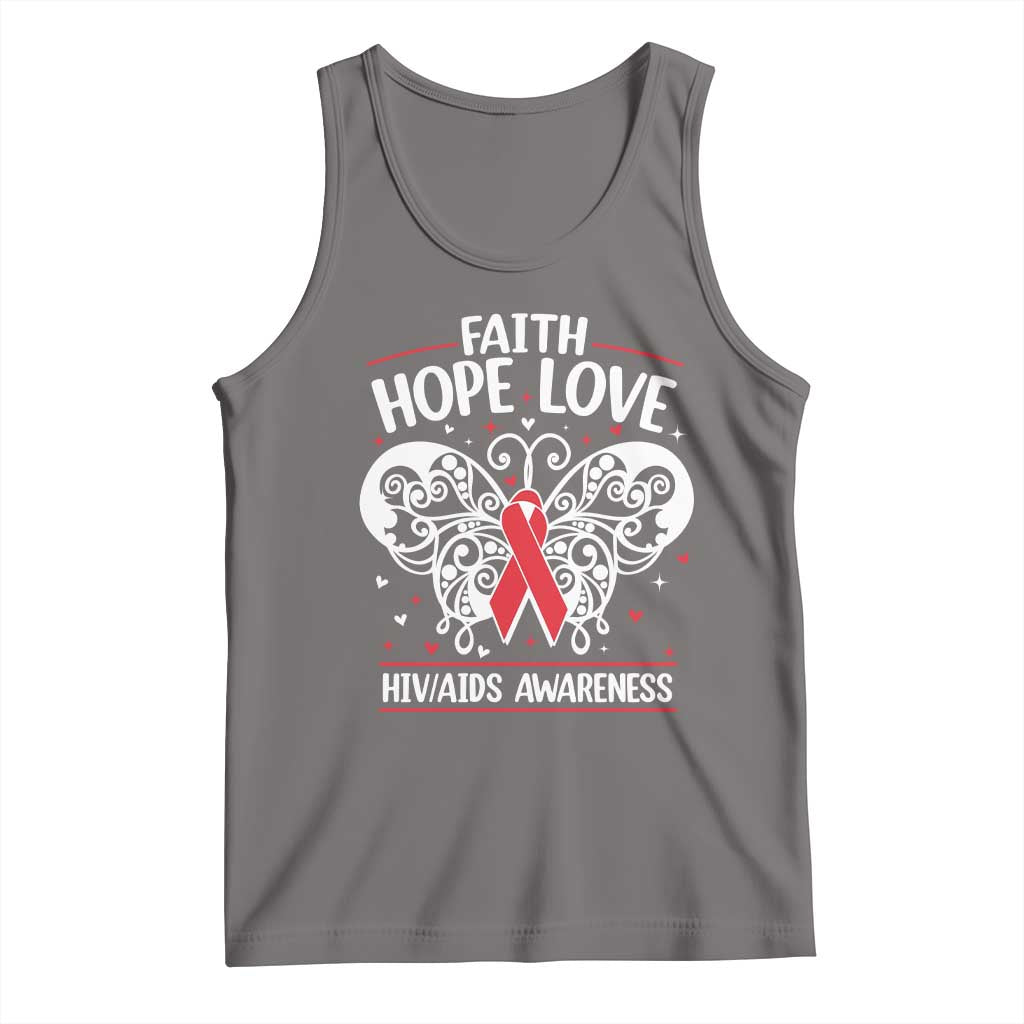 Red Ribbon Faith Hope Love Tank Top World AIDS Day Gift TS12 Deep Heather Print Your Wear