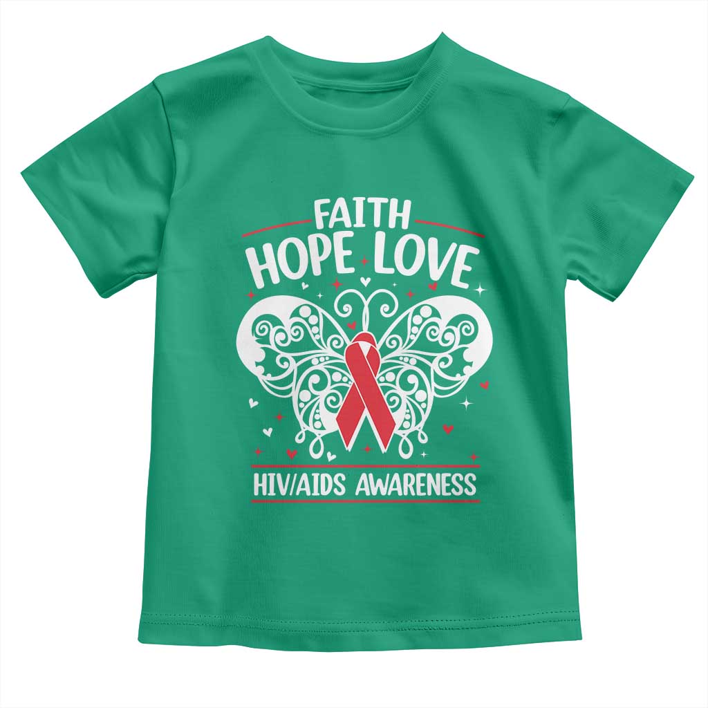Red Ribbon Faith Hope Love Toddler T Shirt World AIDS Day Gift TS12 Irish Green Print Your Wear
