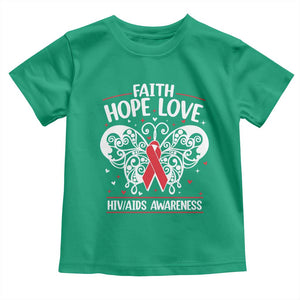 Red Ribbon Faith Hope Love Toddler T Shirt World AIDS Day Gift TS12 Irish Green Print Your Wear