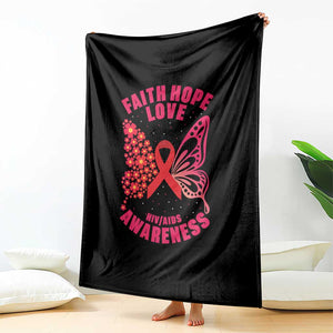 Faith Hope Love HIV Butterfly Throw Blanket Awareness Month Gift TS12 Print Your Wear