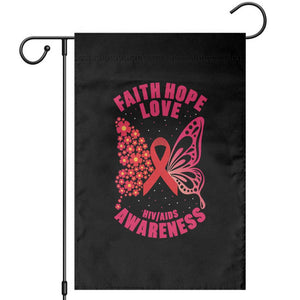 Faith Hope Love HIV Butterfly Garden Flag Awareness Month Gift TS12 Black Print Your Wear