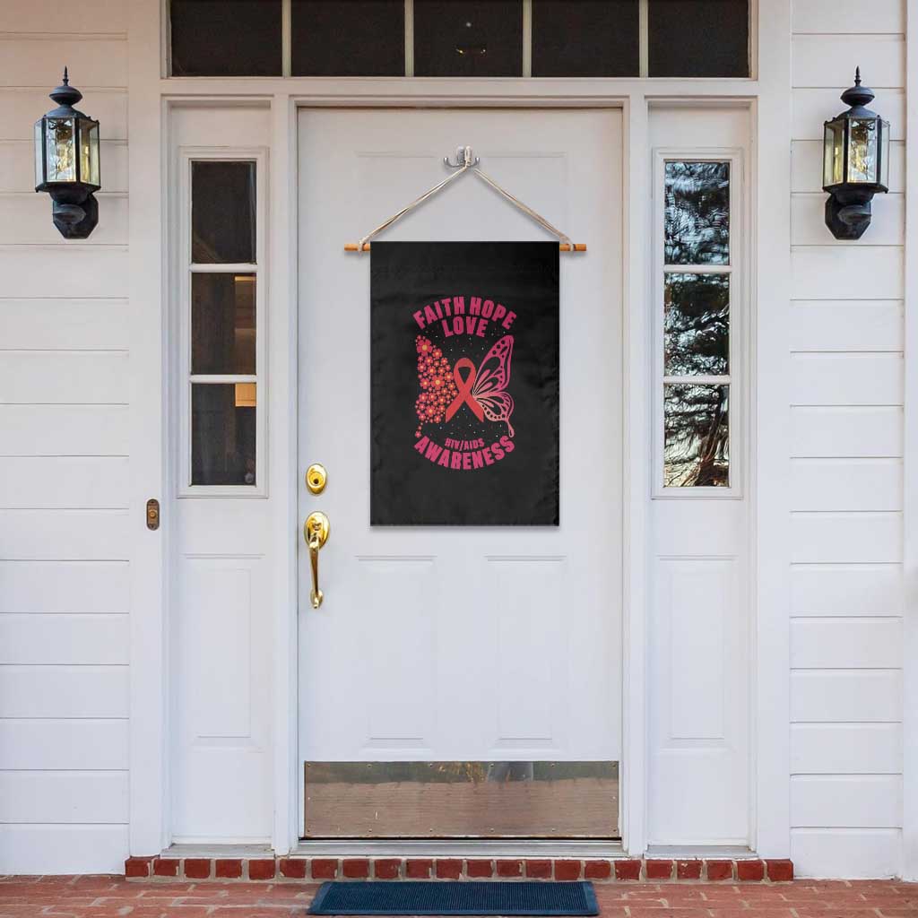 Faith Hope Love HIV Butterfly Garden Flag Awareness Month Gift TS12 Print Your Wear