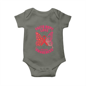 Faith Hope Love HIV Butterfly Baby Onesie Awareness Month Gift TS12 Military Green Print Your Wear
