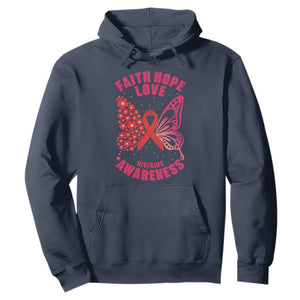 Faith Hope Love HIV Butterfly Hoodie Awareness Month Gift TS12 Navy Print Your Wear