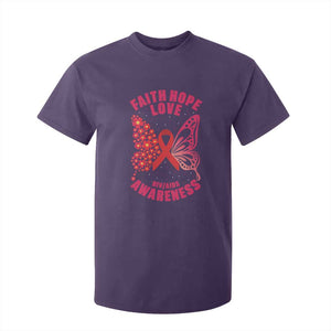 Faith Hope Love HIV Butterfly T Shirt For Kid Awareness Month Gift TS12 Purple Print Your Wear
