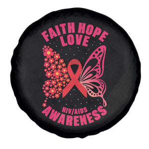 Faith Hope Love HIV Butterfly Spare Tire Cover Awareness Month Gift TS12 Print Your Wear