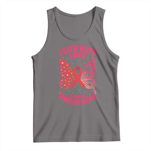 Faith Hope Love HIV Butterfly Tank Top Awareness Month Gift TS12 Deep Heather Print Your Wear