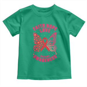 Faith Hope Love HIV Butterfly Toddler T Shirt Awareness Month Gift TS12 Irish Green Print Your Wear