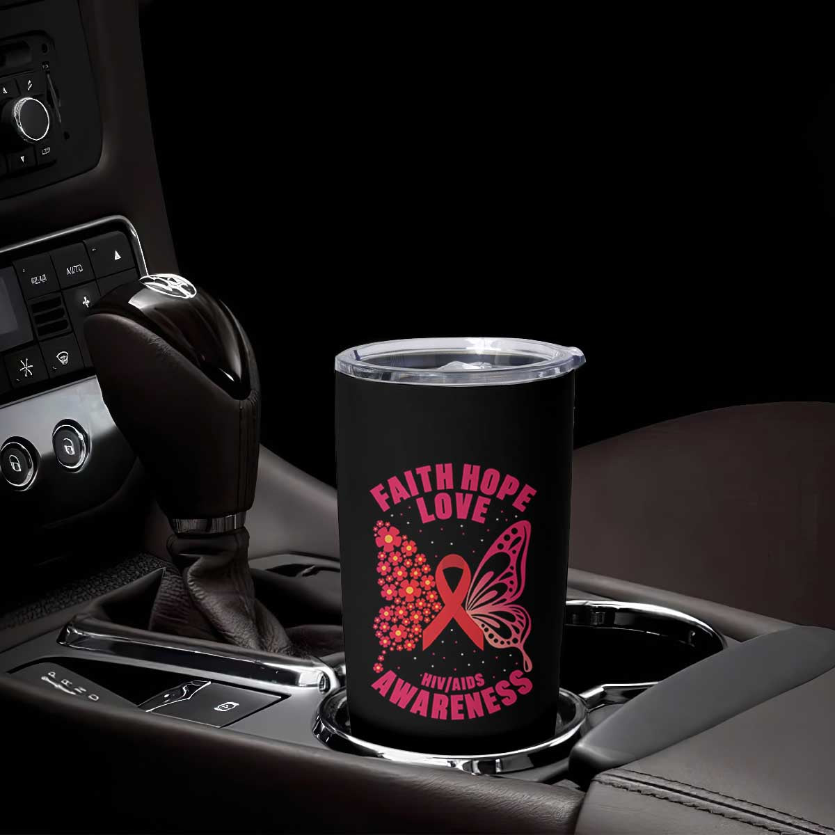 Faith Hope Love HIV Butterfly Tumbler Cup Awareness Month Gift TS12 Print Your Wear