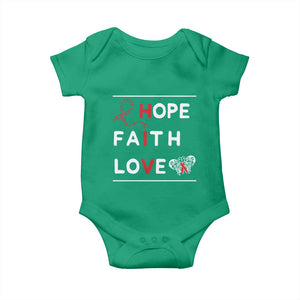 Faith Hope Love HIV AIDS Awareness Baby Onesie Hope Strength Empowerment Gift TS12 Irish Green Print Your Wear
