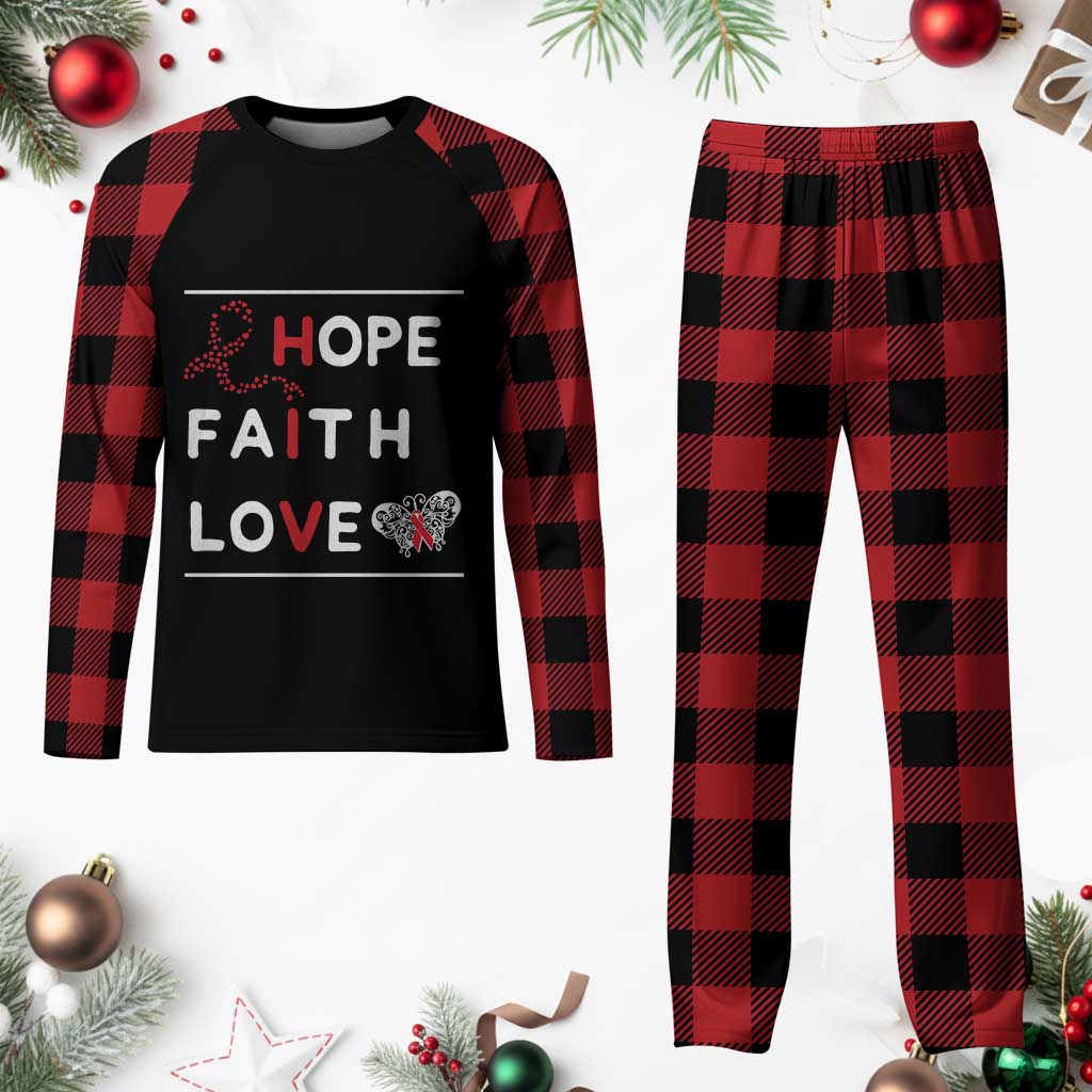 Faith Hope Love HIV AIDS Awareness Plaid Pajama Set Hope Strength Empowerment Gift TS12 Buffalo Plaid Print Your Wear