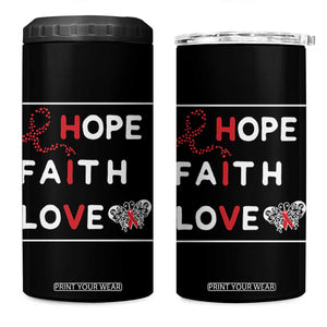 Faith Hope Love HIV AIDS Awareness 4 in 1 Can Cooler Tumbler Hope Strength Empowerment Gift TS12 One Size: 16 oz Black Print Your Wear