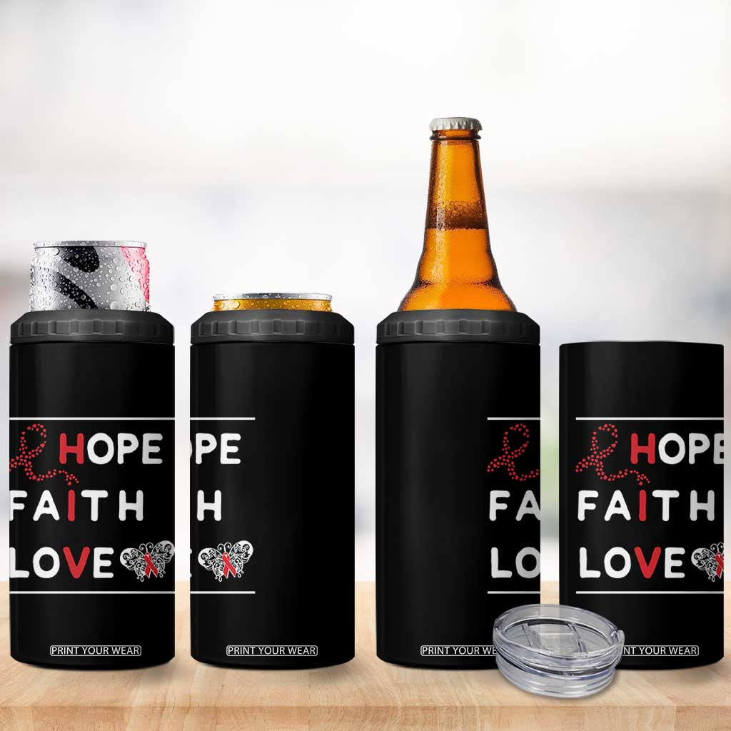 Faith Hope Love HIV AIDS Awareness 4 in 1 Can Cooler Tumbler Hope Strength Empowerment Gift TS12 Print Your Wear