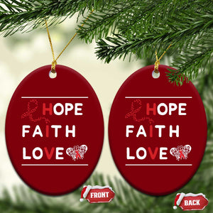 Faith Hope Love HIV AIDS Awareness Ceramic Ornament Hope Strength Empowerment Gift TS12 Print Your Wear