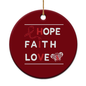 Faith Hope Love HIV AIDS Awareness Ceramic Ornament Hope Strength Empowerment Gift TS12 1pc Red Print Your Wear