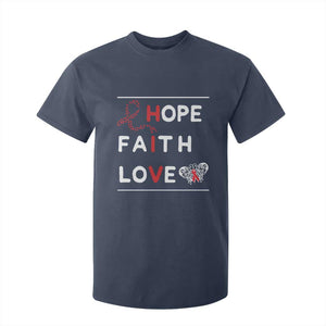 Faith Hope Love HIV AIDS Awareness T Shirt For Kid Hope Strength Empowerment Gift TS12 Navy Print Your Wear