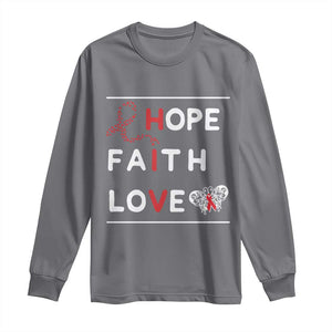 Faith Hope Love HIV AIDS Awareness Long Sleeve Shirt Hope Strength Empowerment Gift TS12 Charcoal Print Your Wear