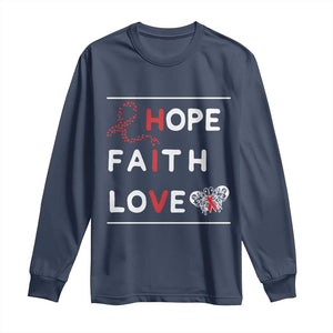 Faith Hope Love HIV AIDS Awareness Long Sleeve Shirt Hope Strength Empowerment Gift TS12 Navy Print Your Wear
