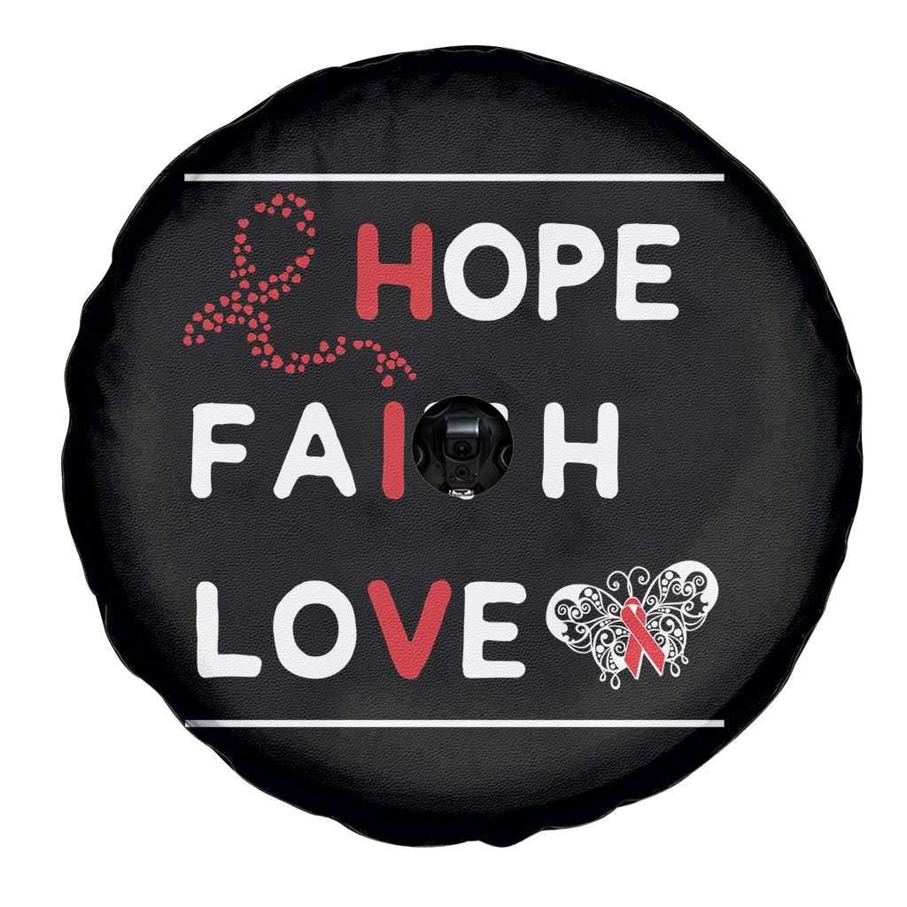 Faith Hope Love HIV AIDS Awareness Spare Tire Cover Hope Strength Empowerment Gift TS12 Print Your Wear