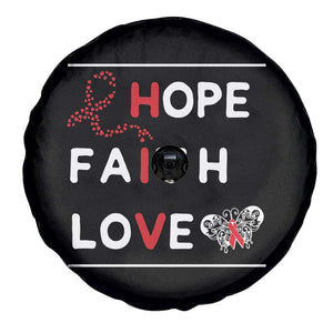 Faith Hope Love HIV AIDS Awareness Spare Tire Cover Hope Strength Empowerment Gift TS12 Print Your Wear