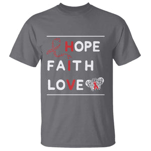 Faith Hope Love HIV AIDS Awareness T Shirt Hope Strength Empowerment Gift TS12 Charcoal Print Your Wear