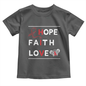 Faith Hope Love HIV AIDS Awareness Toddler T Shirt Hope Strength Empowerment Gift TS12 Dark Heather Print Your Wear