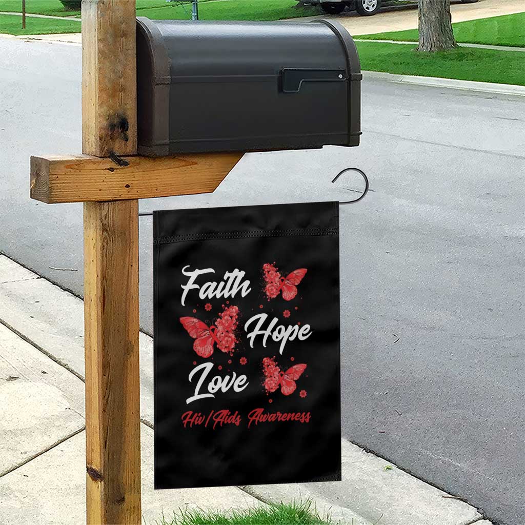 Faith Hope Love HIV AIDS Awareness Butterfly Gift Garden Flag TS12 Print Your Wear