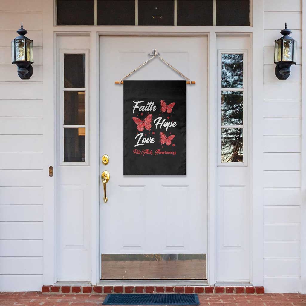 Faith Hope Love HIV AIDS Awareness Butterfly Gift Garden Flag TS12 Print Your Wear