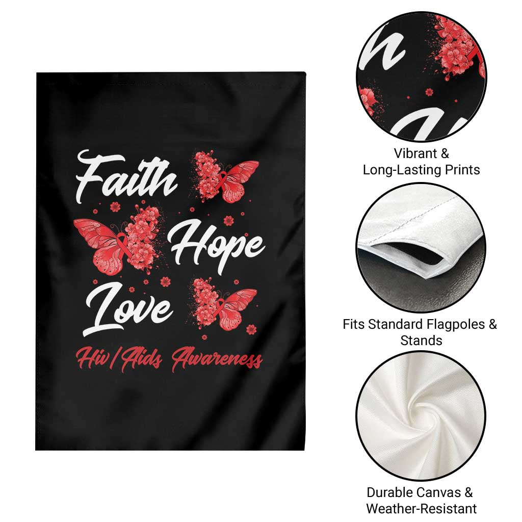 Faith Hope Love HIV AIDS Awareness Butterfly Gift Garden Flag TS12 Print Your Wear