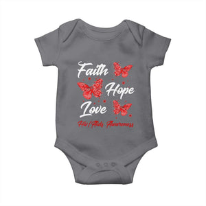 Faith Hope Love HIV AIDS Awareness Butterfly Gift Baby Onesie TS12 Charcoal Print Your Wear