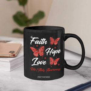 Faith Hope Love HIV AIDS Awareness Butterfly Gift Coffee Mug TS12 Print Your Wear