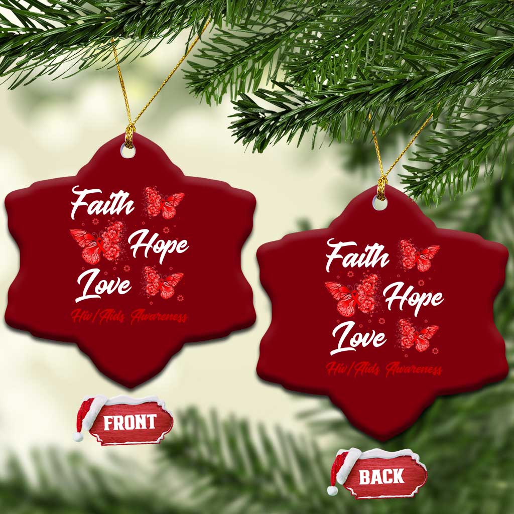 Faith Hope Love HIV AIDS Awareness Butterfly Gift Ceramic Ornament TS12 Print Your Wear