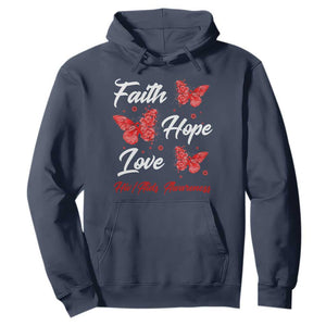 Faith Hope Love HIV AIDS Awareness Butterfly Gift Hoodie TS12 Navy Print Your Wear