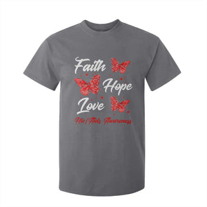 Faith Hope Love HIV AIDS Awareness Butterfly Gift T Shirt For Kid TS12 Charcoal Print Your Wear