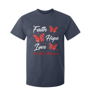 Faith Hope Love HIV AIDS Awareness Butterfly Gift T Shirt For Kid TS12 Navy Print Your Wear