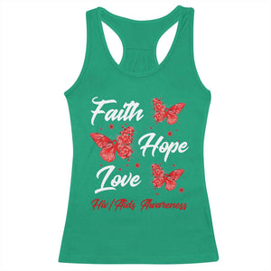 Faith Hope Love HIV AIDS Awareness Butterfly Gift Racerback Tank Top TS12 Irish Green Print Your Wear