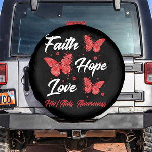 Faith Hope Love HIV AIDS Awareness Butterfly Gift Spare Tire Cover TS12 No hole Black Print Your Wear
