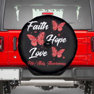 Faith Hope Love HIV AIDS Awareness Butterfly Gift Spare Tire Cover TS12 Black Print Your Wear